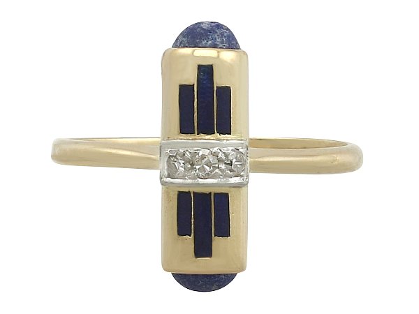 Lapis Lazuli Ring Gold | Art Deco Rings for Sale | AC Silver