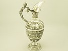 A Fine And Impressive Antique Victorian English Sterling Silver Claret Jug In The Celini Style