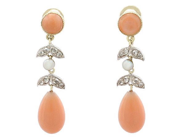 victorian coral earrings