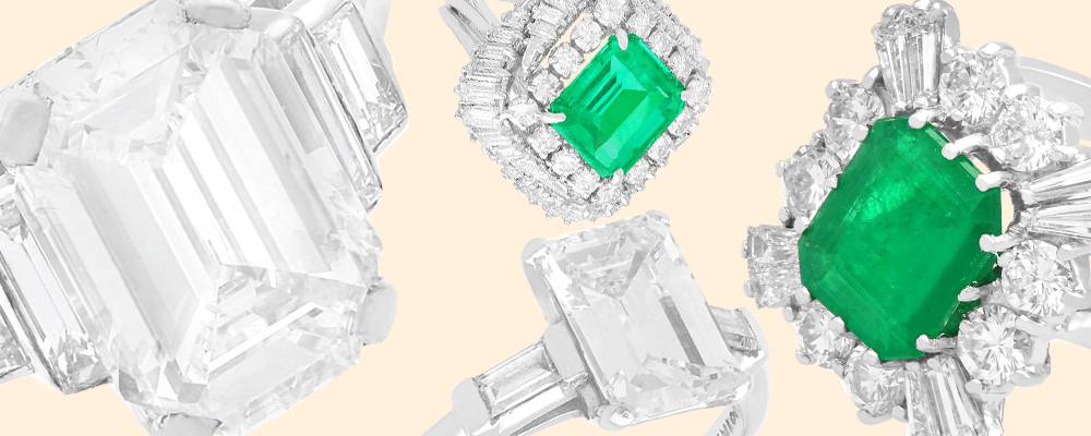 emerald cut engagement rings with baguettes