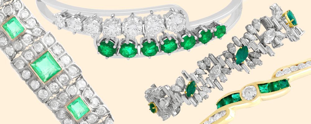 emerald and diamond bracelets for sale