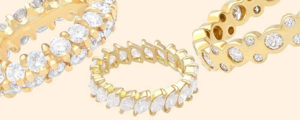 yellow gold eternity rings for sale