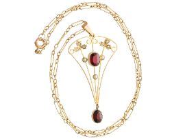 Garnet and Pearl Pendant