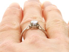 White Gold Diamond Solitaire on finger