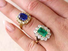 gemstone rings on hand