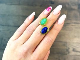 chrysoprase and lapis lazuli ring