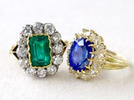 emerald and sapphire rings