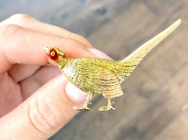 pheasant brooch