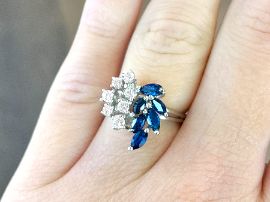 1960s Sapphire Ring on finger