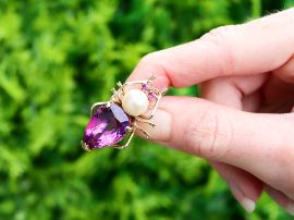 Amethyst Insect Brooch outside