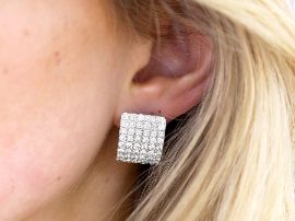 diamond earrings wearing