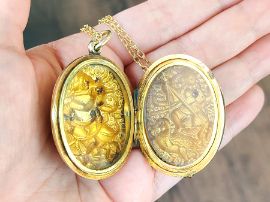 Large Antique Gold Locket open