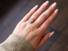 wearing diamond engagement ring