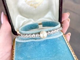 Pearl and Rose Gold Bangle boxed