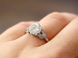 Solitaire Diamond Ring on finger