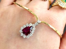 ruby and diamond pendant