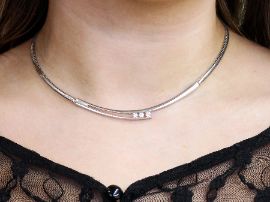 diamond necklace wearing