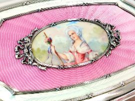 Antique Enamel and Silver Tray UK