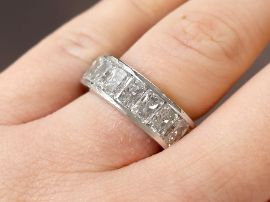 diamond eternity ring on finger