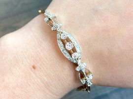 diamond bangle on wrist