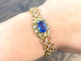 sapphire bracelet on wrist