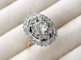 diamond and yellow gold cluster ring