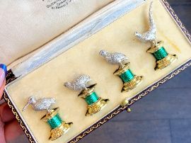 Bird Menu Holders in Silver