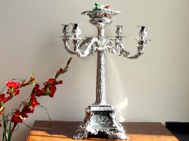 Large Silver Candelabrum 4 Arm