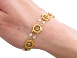 Yellow Gold Peridot Bracelet on wrist