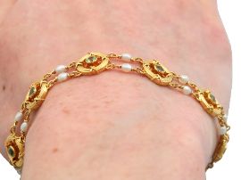 Yellow Gold Peridot Bracelet wearing