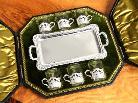 Victorian Silver Drinking Glasses and Tray