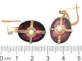 garnet earrings size