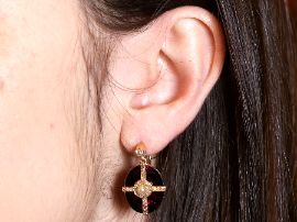 garnet earrings wearing