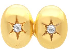 diamond yellow gold cufflinks