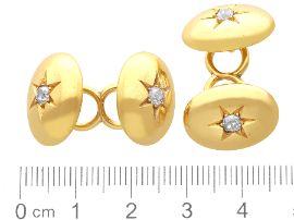 Victorian Gold Cufflinks with Diamonds size