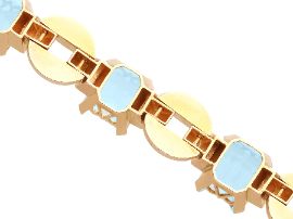 Art Deco Aquamarine Bracelet in Gold reverse