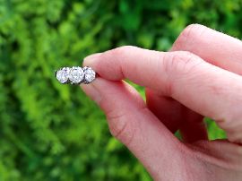 Platinum Trilogy Engagement Ring outside