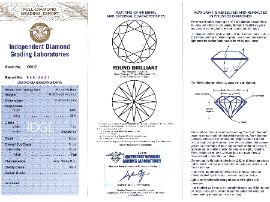 Platinum Trilogy Engagement Ring certificate