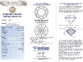 Platinum Trilogy Engagement Ring certificate