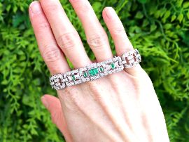 Emerald Diamond Platinum Bracelet