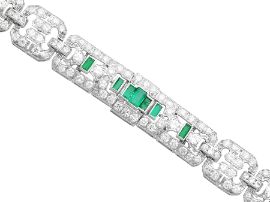 Emerald Diamond Platinum Bracelet