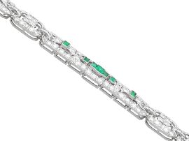 Emerald Diamond Platinum Bracelet