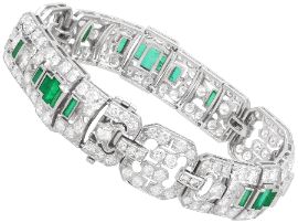 Emerald Diamond Platinum Bracelet