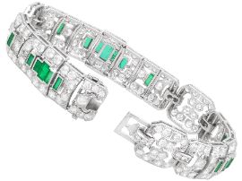 Emerald Diamond Platinum Bracelet