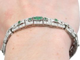 Emerald Diamond Platinum Bracelet