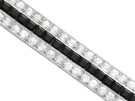 Antique Diamond and Onyx Bracelet in Platinum