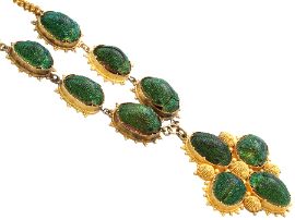 Scarab Beetle Necklace in Yellow Gold