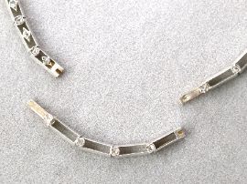 Antique Floral Diamond Necklace in White Gold