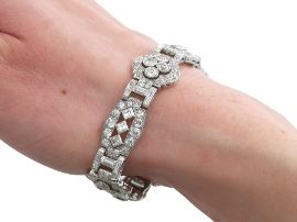 18 Carat Diamond Bracelet in Platinum on wrist