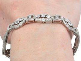 18 Carat Diamond Bracelet in Platinum wearing